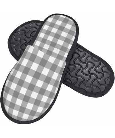 Fuzzy Feet Slippers For Women,House Shoes Non Slip Indoor/Outdoor,Halloween Gnome Designs- Gray Checkboard $11.71 Slippers