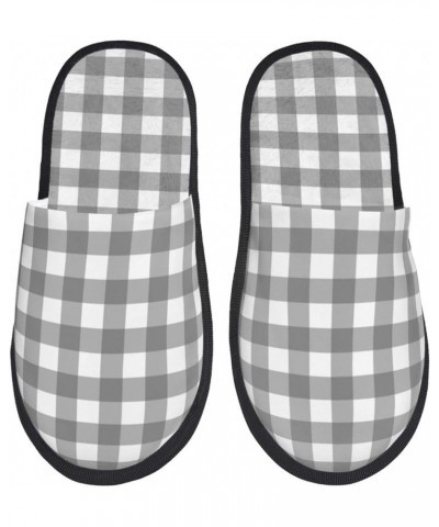 Fuzzy Feet Slippers For Women,House Shoes Non Slip Indoor/Outdoor,Halloween Gnome Designs- Gray Checkboard $11.71 Slippers