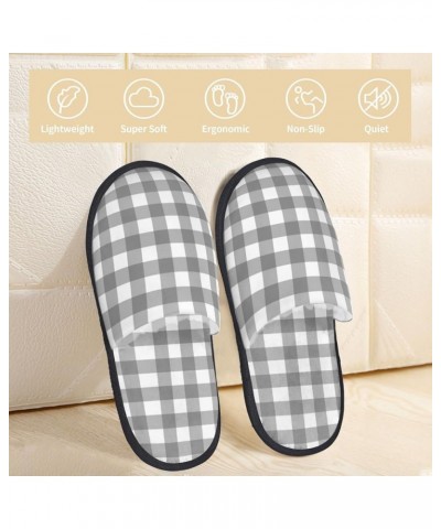 Fuzzy Feet Slippers For Women,House Shoes Non Slip Indoor/Outdoor,Halloween Gnome Designs- Gray Checkboard $11.71 Slippers