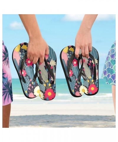 Flip Flop Sandals for Men Women Teen - Flowers Cactus Shoes Waterproof Outdoor Summer Slippers 10-11 Men $8.83 Sandals