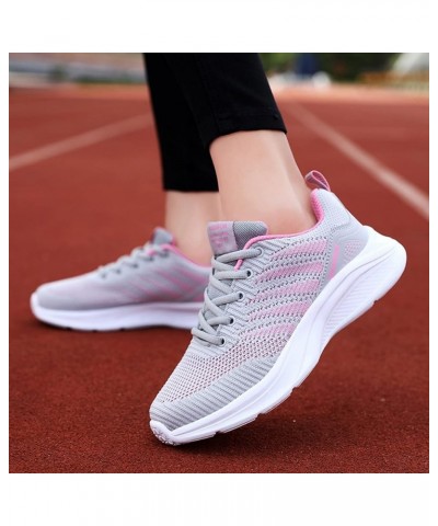 slide on shoes women, Ladies Shoes Color Matching Fashion Mesh Breathable Lace-up Flat Heel Casual Sneakers Z 05-grey $16.82 ...