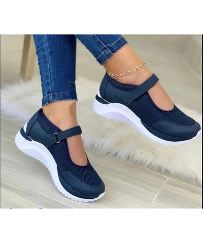 Sneakers For Women Walking Shoes Slip On Platform Sneakers Casual Dressy Summer Fashion Comfort Flats Loafers Blue $13.71 Ath...