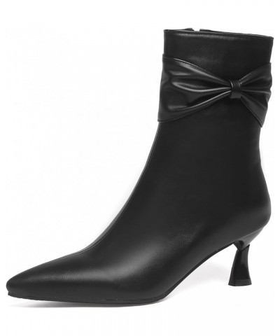 Womens Wedding Kitten Heels Mid Calf Booties Black 1 $29.83 Boots