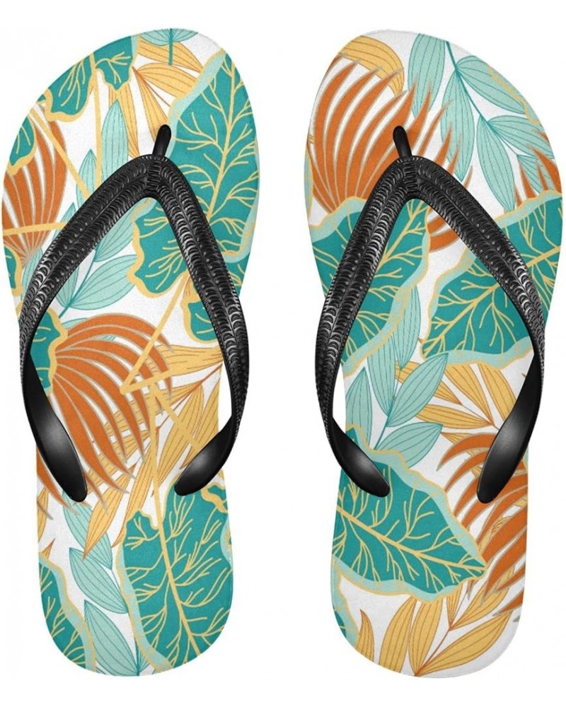 Tropical Plants Jungle Floral Womens Flip Flops Summer Beach Sandals Casual Thong Slippers Comfortable Shower Slippers Non Sl...