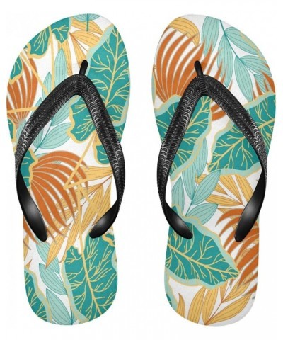 Tropical Plants Jungle Floral Womens Flip Flops Summer Beach Sandals Casual Thong Slippers Comfortable Shower Slippers Non Sl...