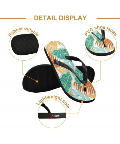 Tropical Plants Jungle Floral Womens Flip Flops Summer Beach Sandals Casual Thong Slippers Comfortable Shower Slippers Non Sl...