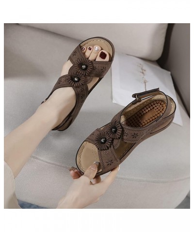 Comfortable Walking Sandals for Women Orthopedic Sneakers Slip On Wedge Sandals for Women Casual Summer Womens Cork Sandals P...