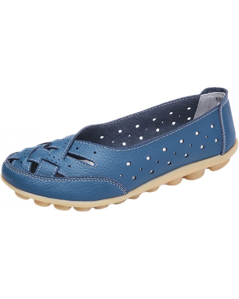 Slip On Women Comfort Walking Flat Loafers Casual Shoes Driving Loafers Walking Shoes for Casual Flats (Light Blue, 7) $21.73...