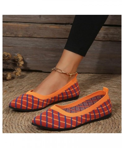 Women's Sneakers Soft Casual Tennis Shoes Vintage Walking Casual Canvas Sneakers Gym Shoes Slip on Walking Shoes Orange $17.0...