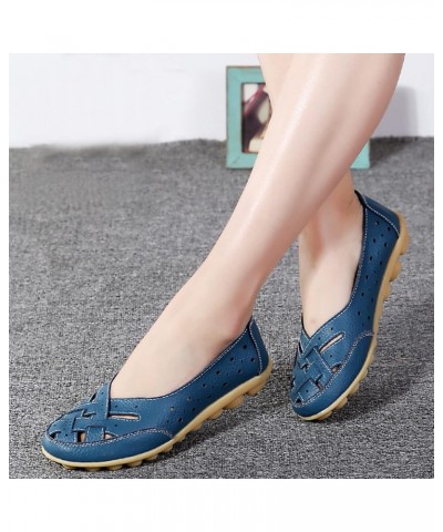 Slip On Women Comfort Walking Flat Loafers Casual Shoes Driving Loafers Walking Shoes for Casual Flats (Light Blue, 7) $21.73...