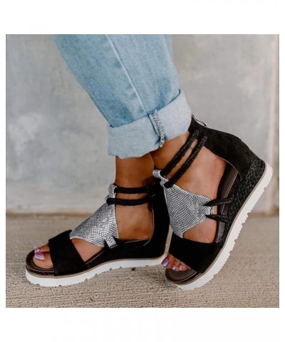 Wide Wedge Sandals for Women Wide Width Sandal Heels for Women Size 11 Womens Sandals Size 11 Sandals Wedge Roman Women's Sty...