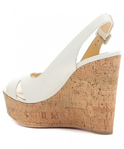 Cork Wedge Sandals 44 White $35.25 Sandals