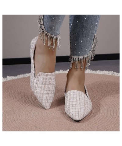 Ladies Colour Blocking Shallow Mouth Hollow Breathable Flat Bottom Comfortable Large Size Single Shoes Casual Beige ➤➤ 2024 S...