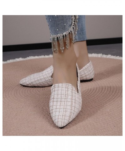 Ladies Colour Blocking Shallow Mouth Hollow Breathable Flat Bottom Comfortable Large Size Single Shoes Casual Beige ➤➤ 2024 S...