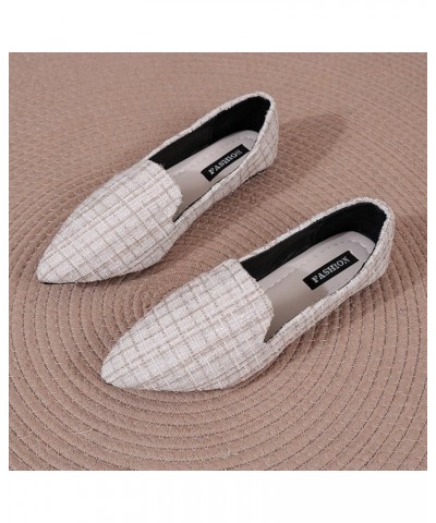 Ladies Colour Blocking Shallow Mouth Hollow Breathable Flat Bottom Comfortable Large Size Single Shoes Casual Beige ➤➤ 2024 S...