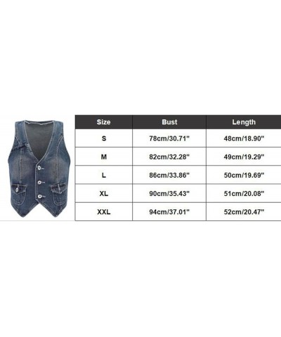 Crop for Women Tops Short Slim Fit Strap Style Denim Vest Top Deep V Neck Tops for Women Sexy H-blue - Women Wrap Jean Vest $...