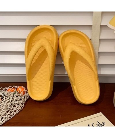 Flip Flops Summer Casual Thong Slippers Outdoor Beach Sandals flat Platform Comfy Shoes Women Couple Thick Soled Yellow-a $15...