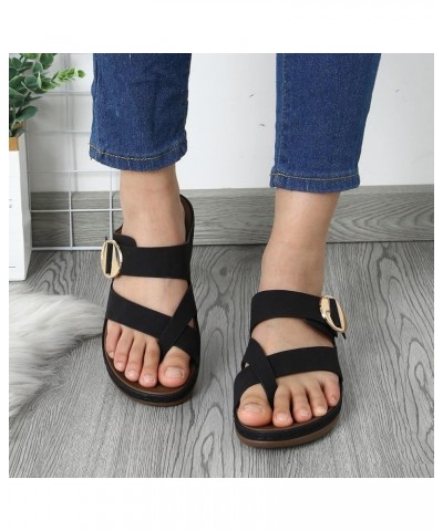 Women Platform Sandals Women Sandals Fashion Summer New Pattern Simple Solid Color Open Toe Wedge Roman Sandals Casual Comfor...