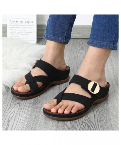 Women Platform Sandals Women Sandals Fashion Summer New Pattern Simple Solid Color Open Toe Wedge Roman Sandals Casual Comfor...