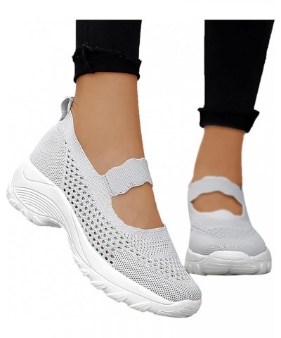 Women's Breathable Mesh Sneakers Comfort Working Shoes Platform Walking Shoes Lightweight Wedge Tennis Shoes (Black, 7) 8 Gre...