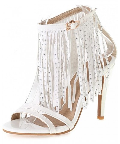 Women Stylish Ankle Strap sandals with Open Toe White $27.00 Sandals