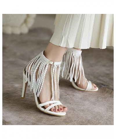 Women Stylish Ankle Strap sandals with Open Toe White $27.00 Sandals