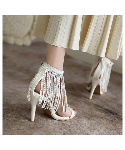 Women Stylish Ankle Strap sandals with Open Toe White $27.00 Sandals