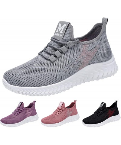 Women Sneakers Slip-On Walking Shoes Womens Sneakers Sock Girl's Sneakers Grey-b $22.67 Athletic Shoes