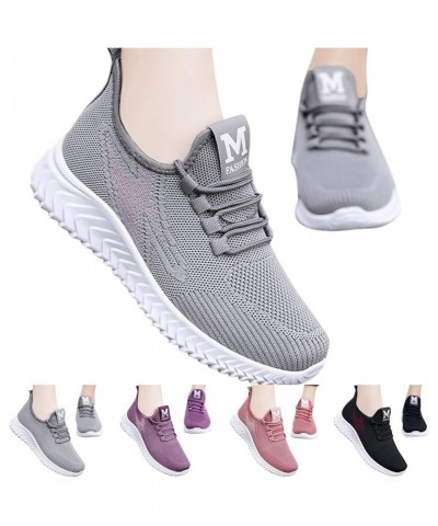 Women Sneakers Slip-On Walking Shoes Womens Sneakers Sock Girl's Sneakers Grey-b $22.67 Athletic Shoes