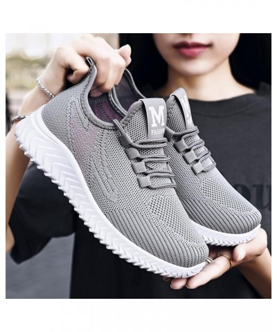 Women Sneakers Slip-On Walking Shoes Womens Sneakers Sock Girl's Sneakers Grey-b $22.67 Athletic Shoes