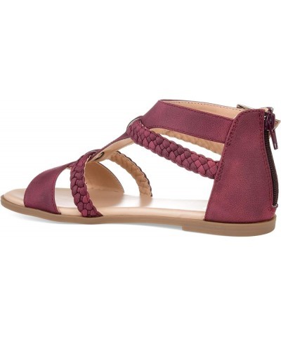 Comfort Womens T-strap Braided Sandal Purple $31.48 Sandals