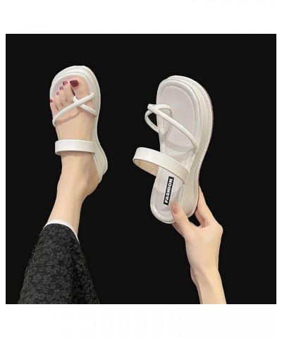 Women's Set of Toe Sandals Summer Square Head Clip Feet A Word Slippers Slope with Thick Bottom Sandals Sandals for Women Hee...