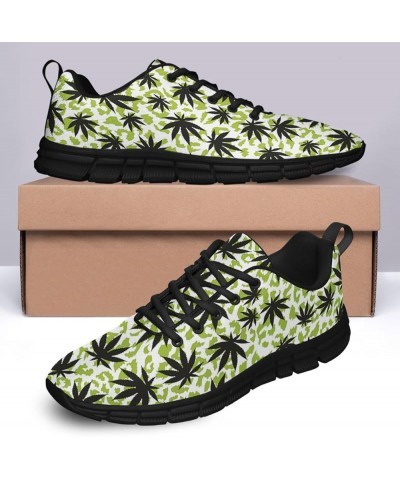 Marijuana Leaf Shoes for Men Women Running Sneakers Breathable Casual Sport Tennis Shoes Gift for Him Her Marijuana Leaf 243 ...