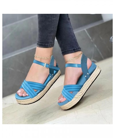 Womens Chunky Heeled Sandals Soft Soles Pumps Flat Boat Shoes Soft Platform Wedge Heel Work Pumps Blue,navy $21.03 Outdoor Shoes