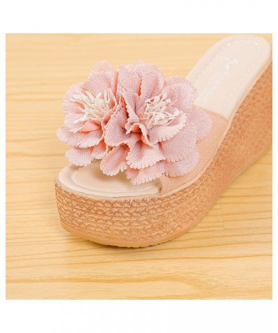 Slide Sandals for Women Slippers Women Slippers Thick Sole Wedge Heel Thick Sole Flower Slippers Fashion Slide Sandals for Wo...