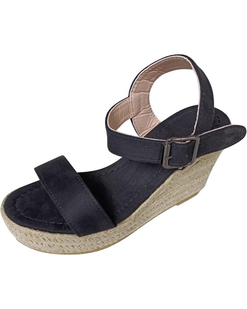 Sandals Women Dressy Summer, Sandals Women Comfortable Platform Wedge Sandals Summer Casual Zip Up Sandals Shoes X01-black $1...