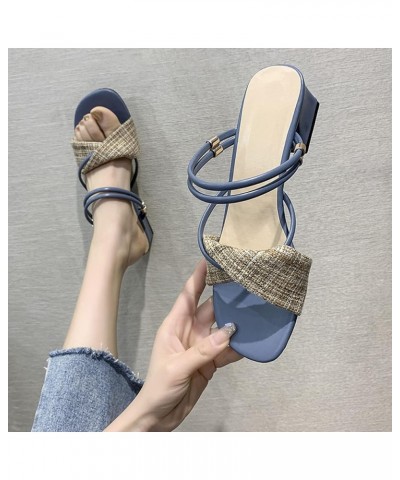 Women's Sandals Size 7 Women Sandals Spring and Summer New Pattern Open Toe Square Heel Thick Heel Comfortable Non Slip Large...