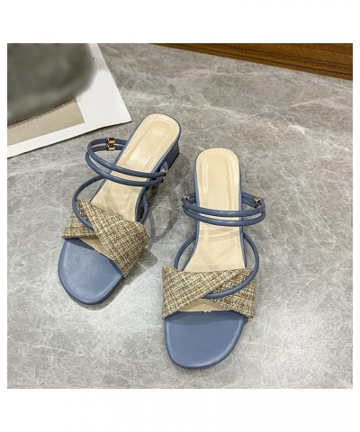 Women's Sandals Size 7 Women Sandals Spring and Summer New Pattern Open Toe Square Heel Thick Heel Comfortable Non Slip Large...