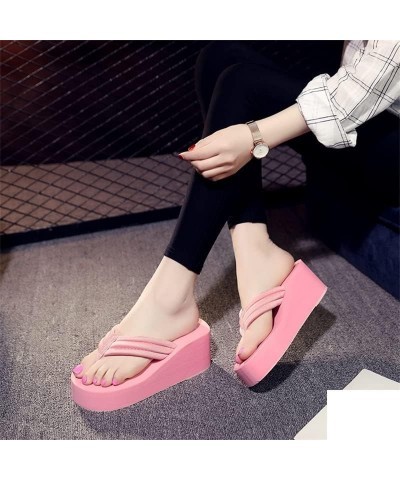 Fashion Women Flip Flops Summer Beach Platform Slippers Casual Outside Wedges Sandals Women Shoes Leisure Slides 6cm (Color :...