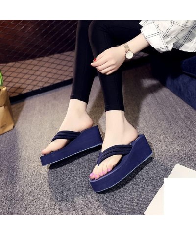 Fashion Women Flip Flops Summer Beach Platform Slippers Casual Outside Wedges Sandals Women Shoes Leisure Slides 6cm (Color :...