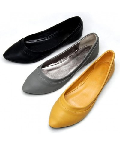 Women's Simple Flats Ballets Pointy Toe Daily Loafers, Casual All-Match Office Shoes for Walking Driving X-yellow $12.38 Loaf...