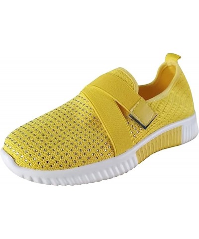 Walking Shoes Women Slip On Lightweight Running Shoes Athletic Tennis Workout Sneakers Casual Fashion Gym Shoes Yellow $13.68...