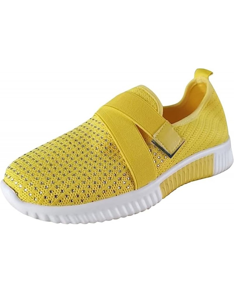 Walking Shoes Women Slip On Lightweight Running Shoes Athletic Tennis Workout Sneakers Casual Fashion Gym Shoes Yellow $13.68...