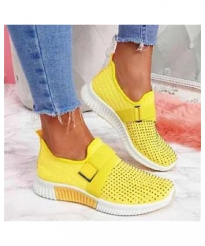 Walking Shoes Women Slip On Lightweight Running Shoes Athletic Tennis Workout Sneakers Casual Fashion Gym Shoes Yellow $13.68...