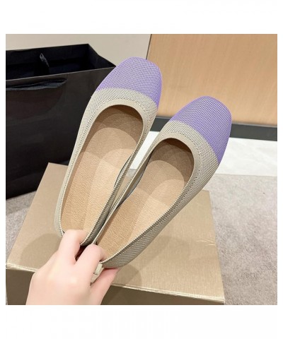 Fashion Spring and Summer Women Casual Shoes Flat Bottom Round Toe Fly Woven Mesh Breathable and Comfortable Colorblock Slip ...