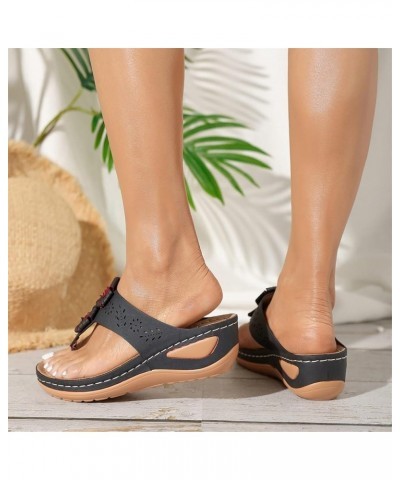 Ladies Shoes Wedge Platform Thong Sandals Casual Shoes Beach Shoes Light Soft Sole Thong Women Summer Sandals High Heel (Bron...