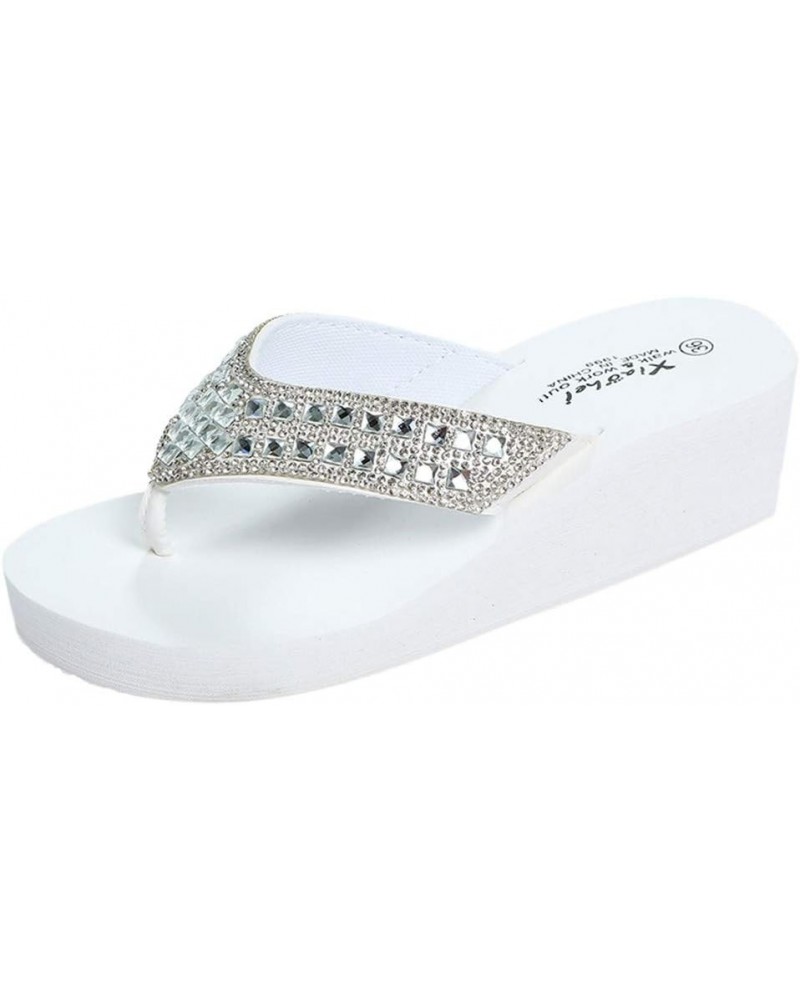 Flip Flop Women Rubber Women Slides Size 9 Shoes For Women Sandals Slides Gold Flats Women Sandals Heels Comf White-l $17.43 ...