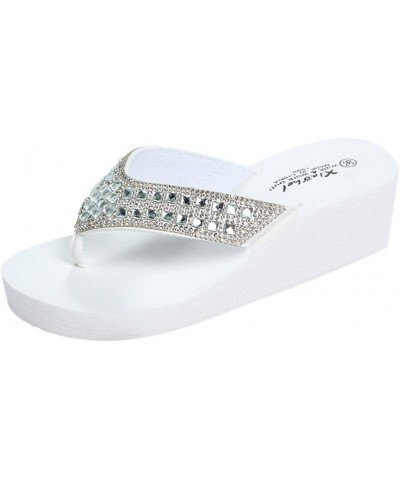 Flip Flop Women Rubber Women Slides Size 9 Shoes For Women Sandals Slides Gold Flats Women Sandals Heels Comf White-l $17.43 ...