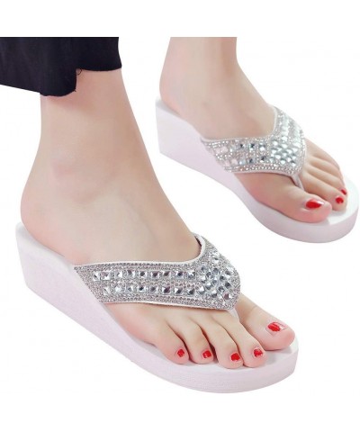 Flip Flop Women Rubber Women Slides Size 9 Shoes For Women Sandals Slides Gold Flats Women Sandals Heels Comf White-l $17.43 ...