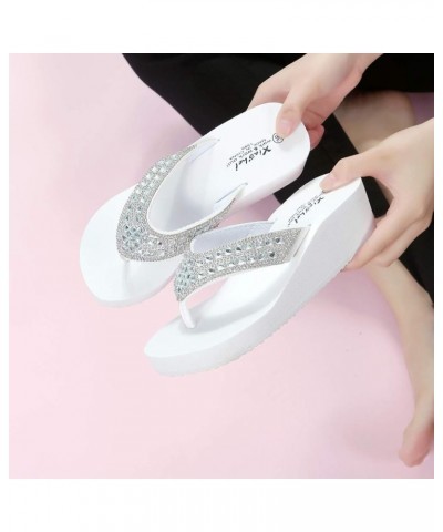 Flip Flop Women Rubber Women Slides Size 9 Shoes For Women Sandals Slides Gold Flats Women Sandals Heels Comf White-l $17.43 ...